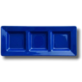 Charola Rectangular Con Division Azul Rey C/3