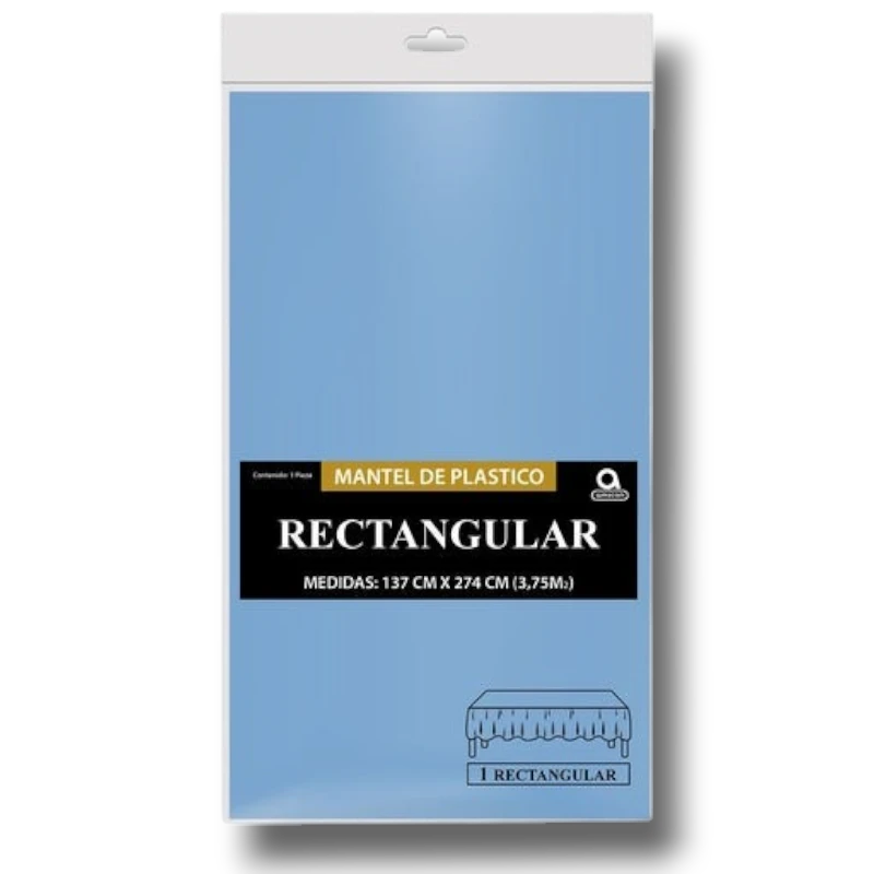Mantel Rectangular Azul Pastel C/1