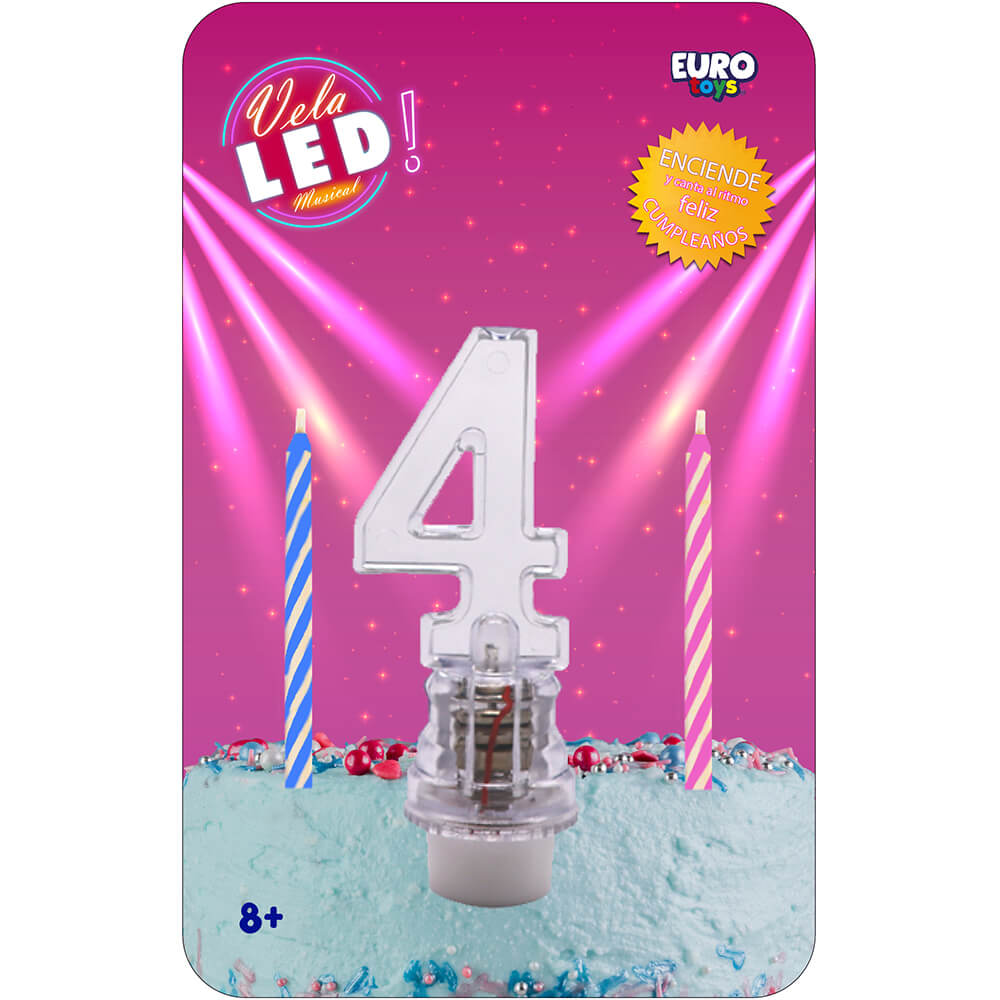 Vela Led Numero 4 C/1