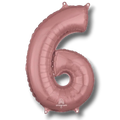 Globo 26" Numero 6 Oro Rosa C/1