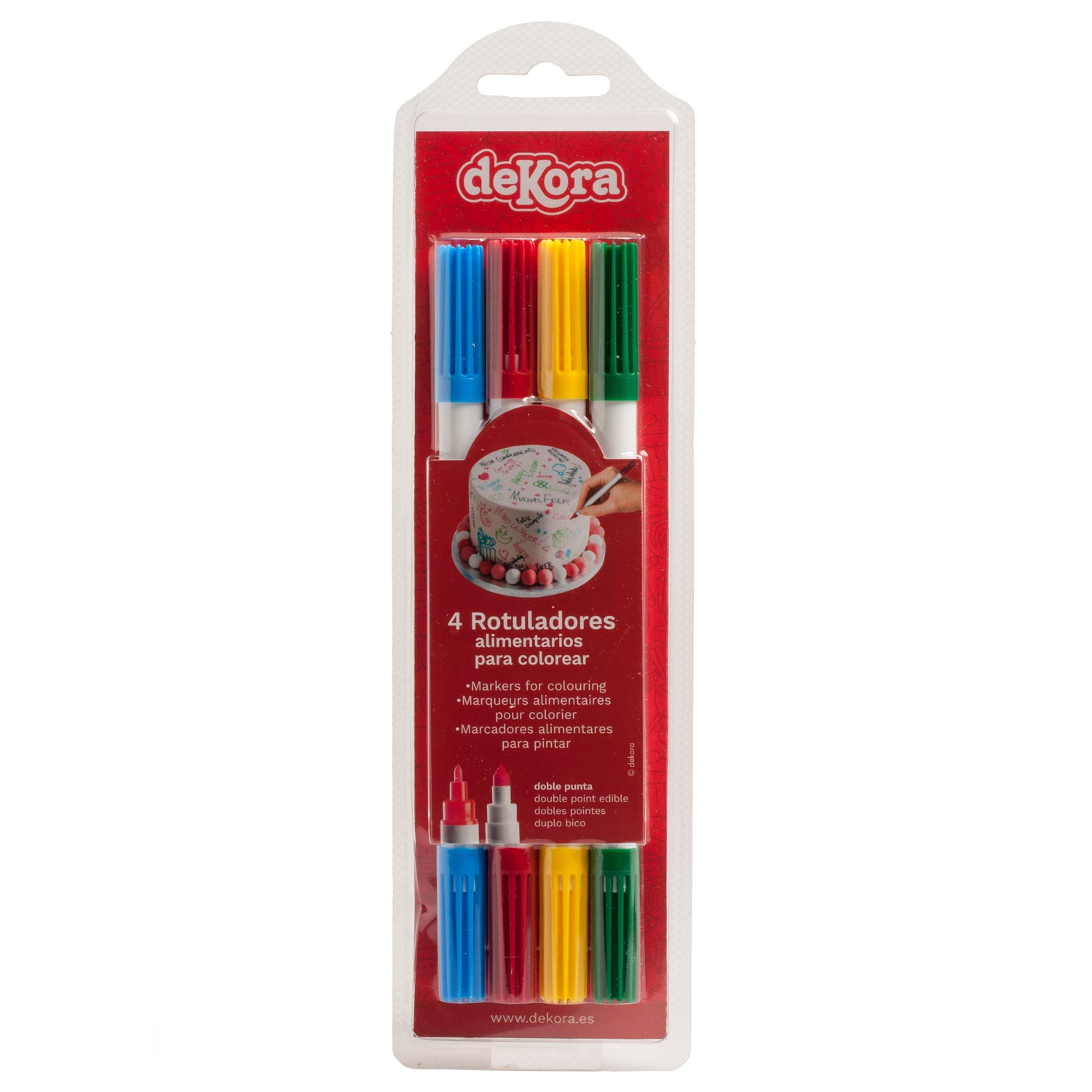 Marcador Comestible Para Pastel Doble Punta Colores C/4
