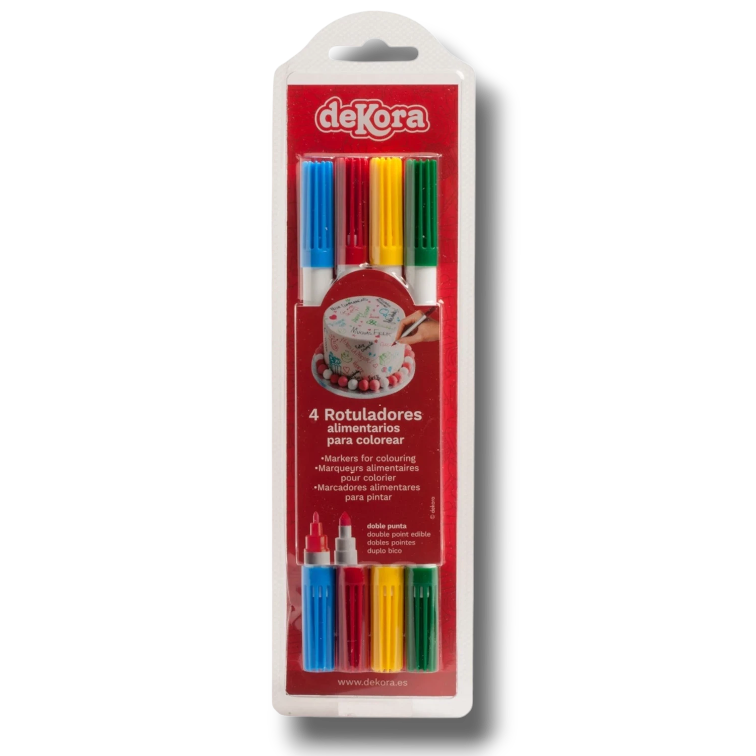 Edible Cake Marker, Double Tip, Colors (4 Pack)