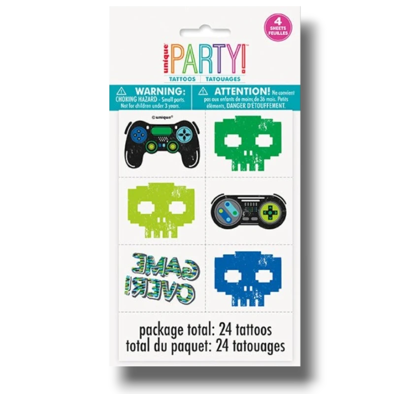 Tatuajes Temporales Gamer Birthday C/24