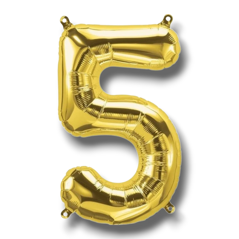 Globo 14" Numero 5 Oro C/1