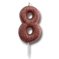 Vela Oro Rosa Número 8 C/1
