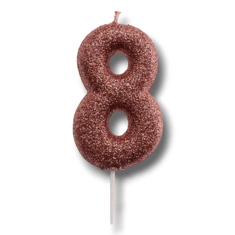 Rose Gold Candle Number 8 C/1