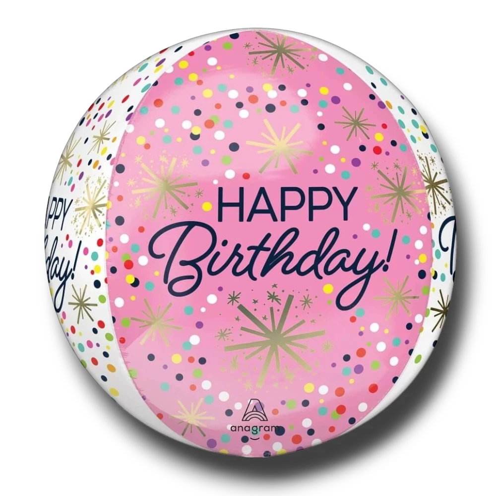 Happy Birthday Orbz Balloon (1 per balloon)