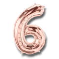 Globo 14" Numero 6 Oro Rosa C/1