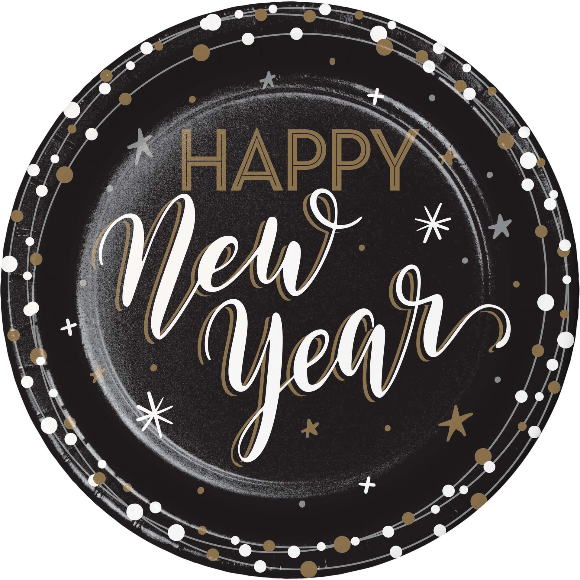 Plate 9" Happy New Year Shimmer C/8