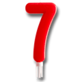 Vela Jumbo Numero Rojo 7 C/1