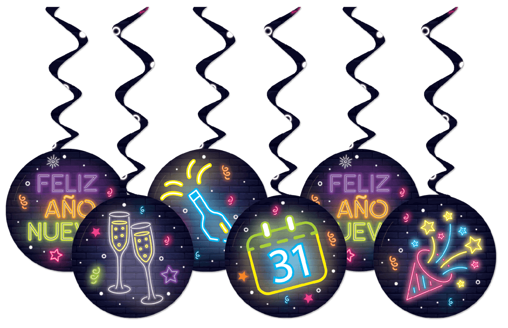 Neon New Year Spiral Ornament C/8