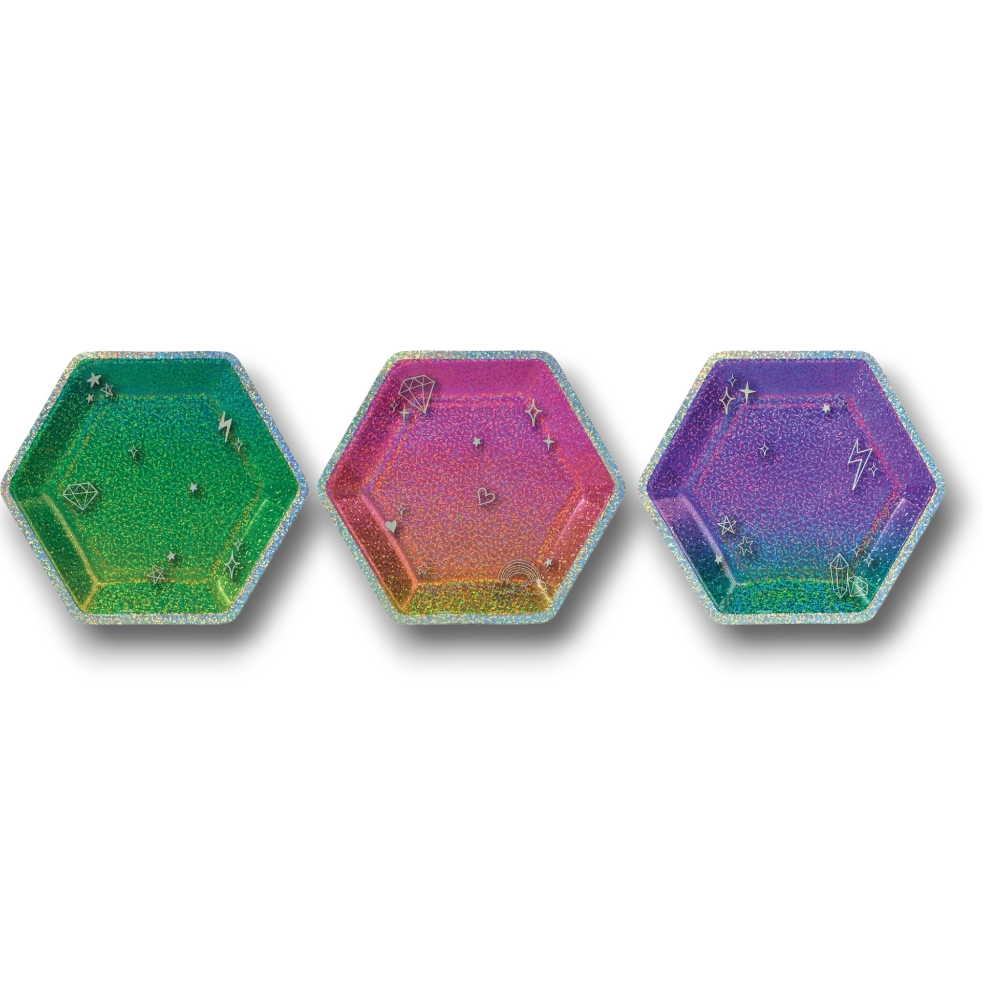Plato 7" Hexagono Birthday Sparkle C/8