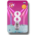 Vela Led Numero 8 C/1
