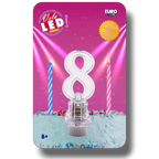 Vela Led Numero 8 C/1