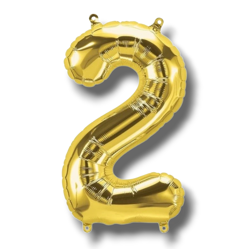 Globo 14" Numero 2 Oro C/1