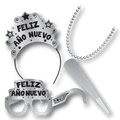 Kit Para Mujer Plata Happy New Year Para 1 Persona