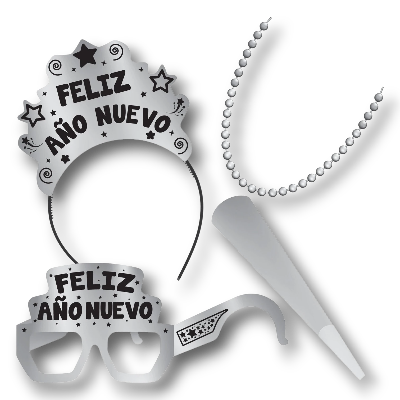 Kit Para Mujer Plata Happy New Year Para 1 Persona
