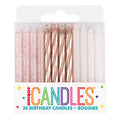 Rose Gold Spiral Candles C/1