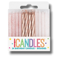 Rose Gold Spiral Candles C/1
