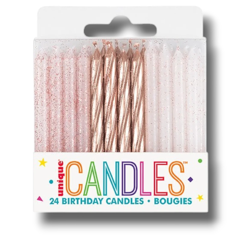 Rose Gold Spiral Candles C/1