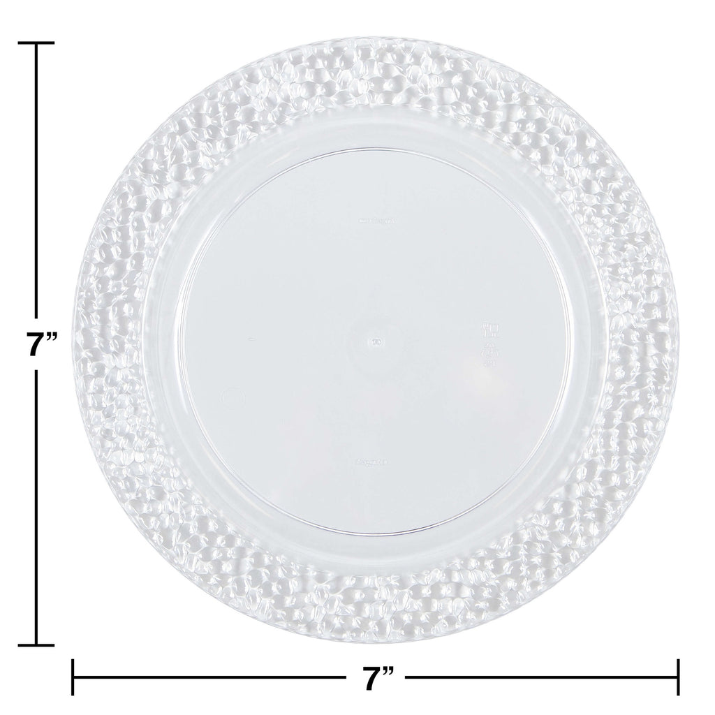 Plato 7" Plastico Rigido Transparente Pebble C/10