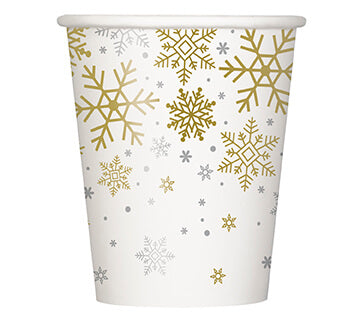 Vaso 9 Oz Silver & Gold Holiday C/8