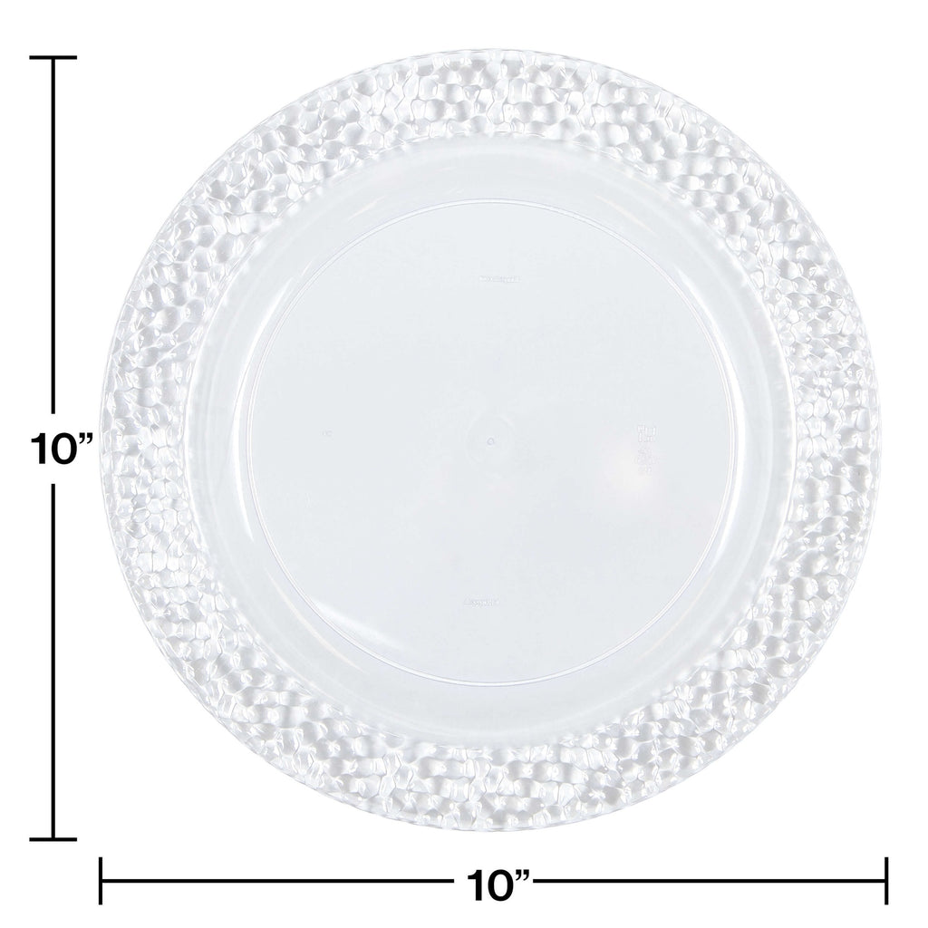 Plato 10" Plastico Rigido Transparente Pebble C/10