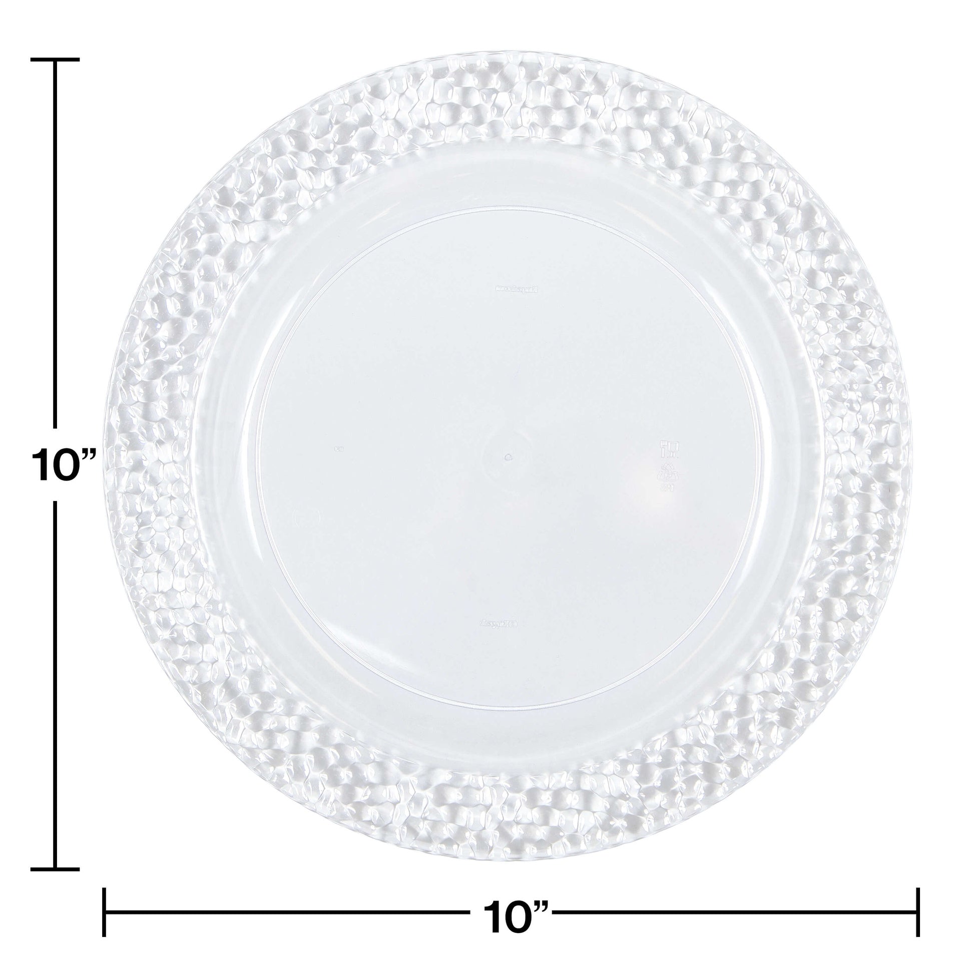 Plato 10" Plastico Rigido Transparente Pebble C/10