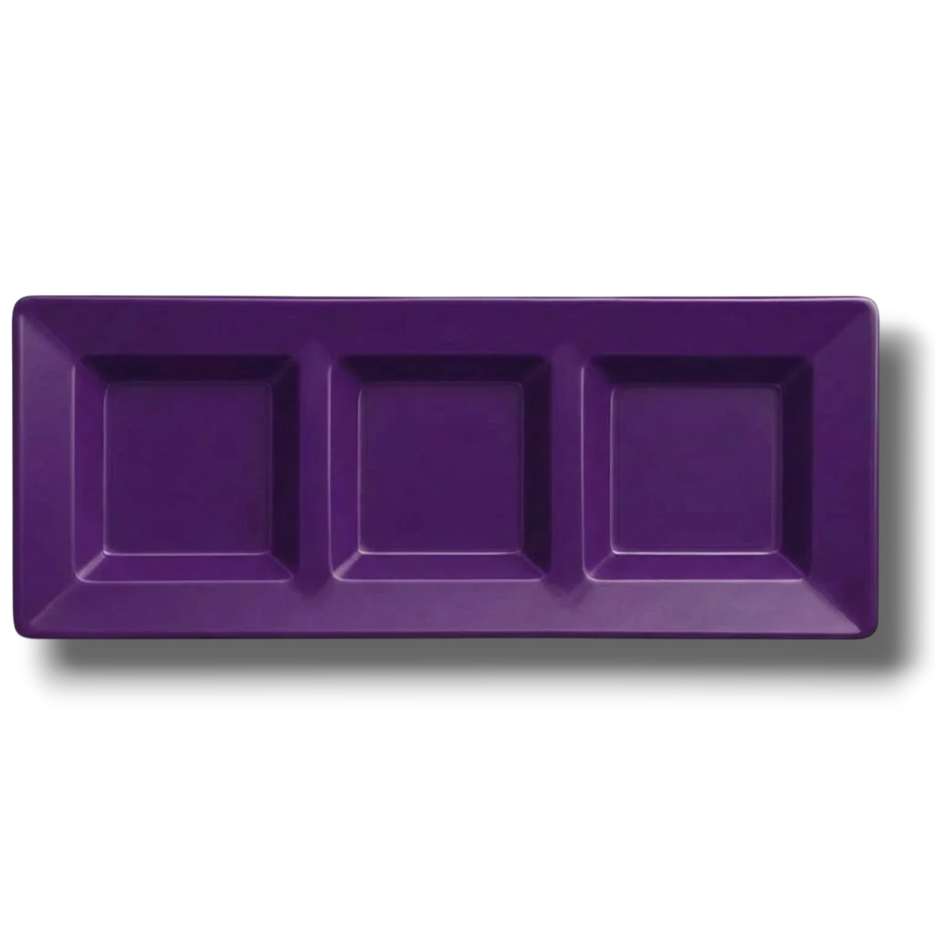 Charola Rectangular Con Division Morado C/3
