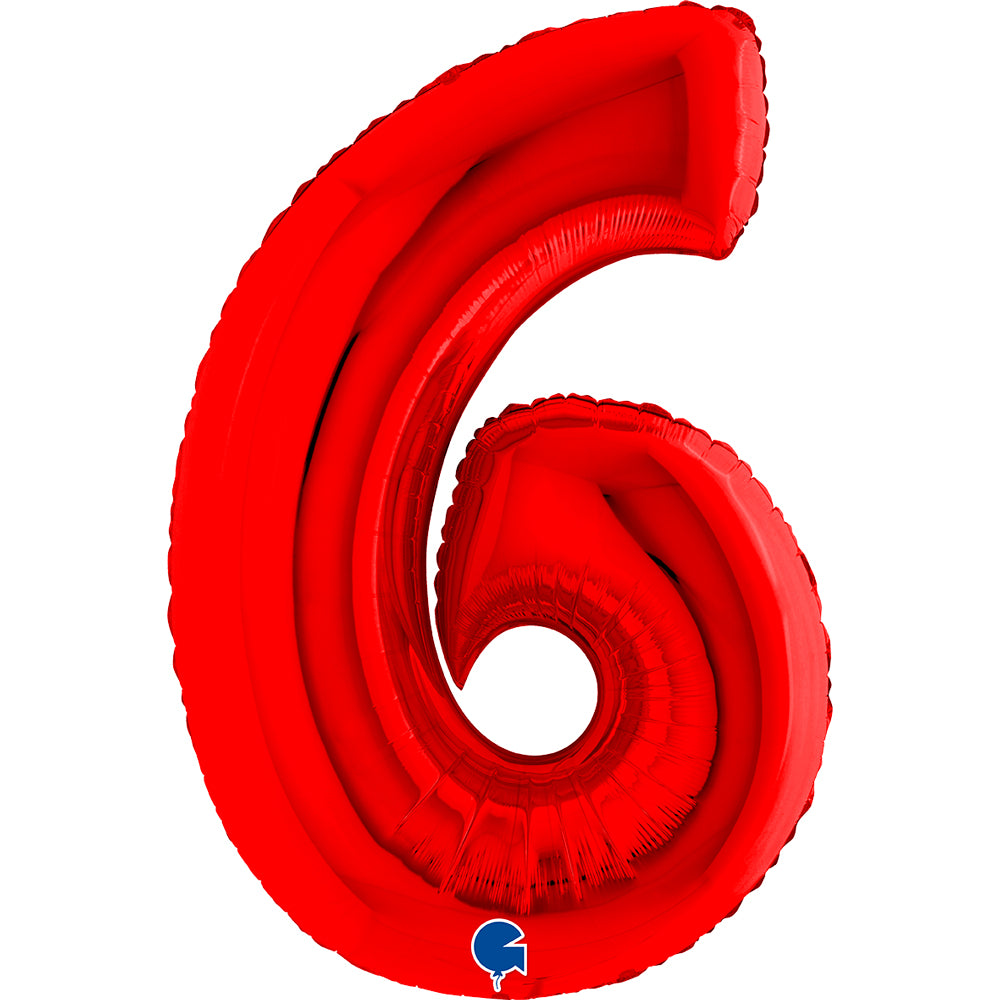 Globo 40" Numero 6 Red
