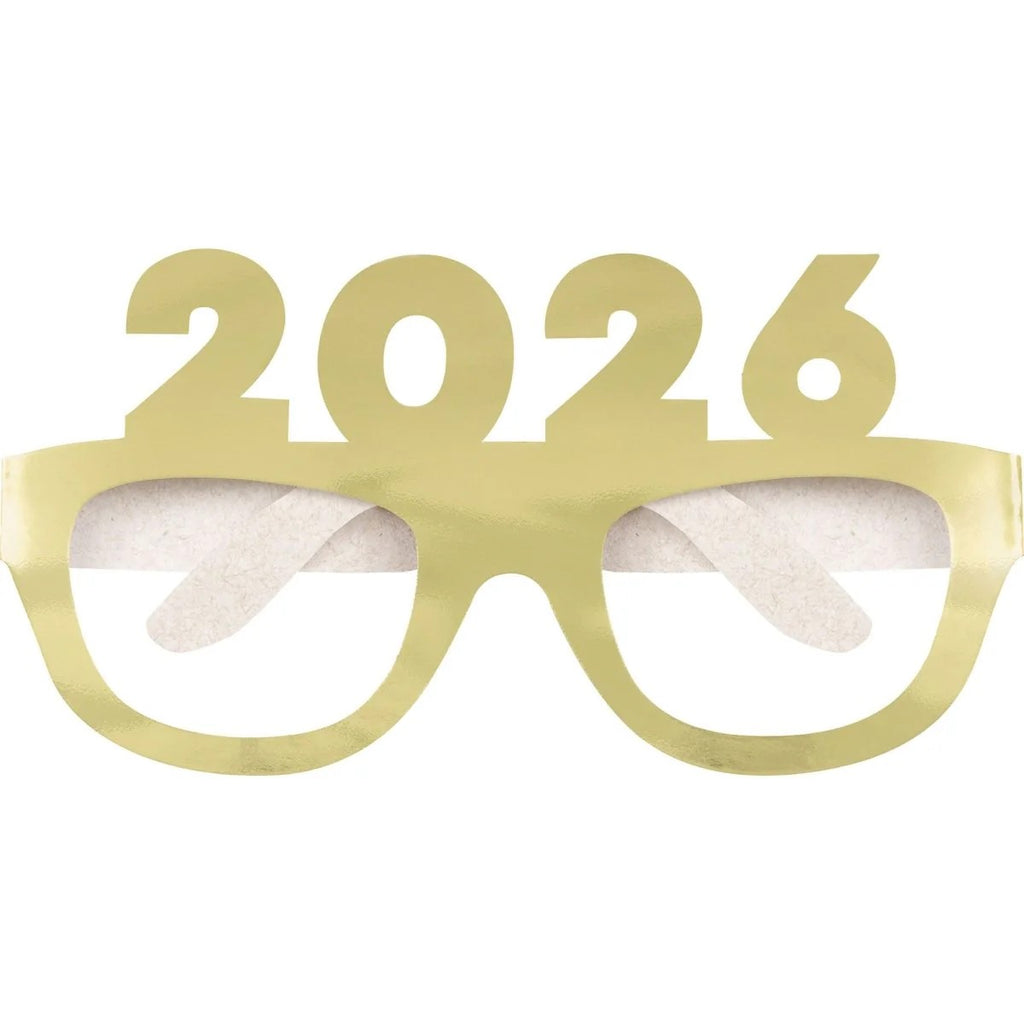 Lentes Año Nuevo 2026 Dorado y Plata C/4
