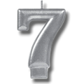 Silver Number 7 Candle C/1