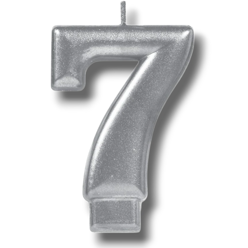 Silver Number 7 Candle C/1