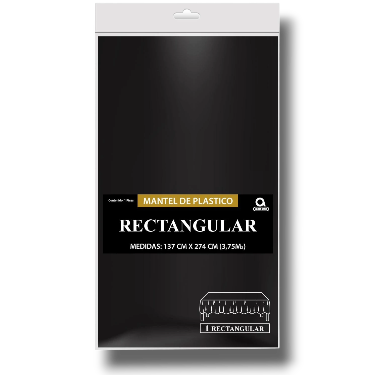 Rectangular Black Tablecloth C/1