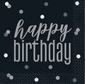 Servilleta CH Happy Birthday Black & Grey C/16