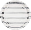 Plate 9" Foil Stripes White / Silver C/8