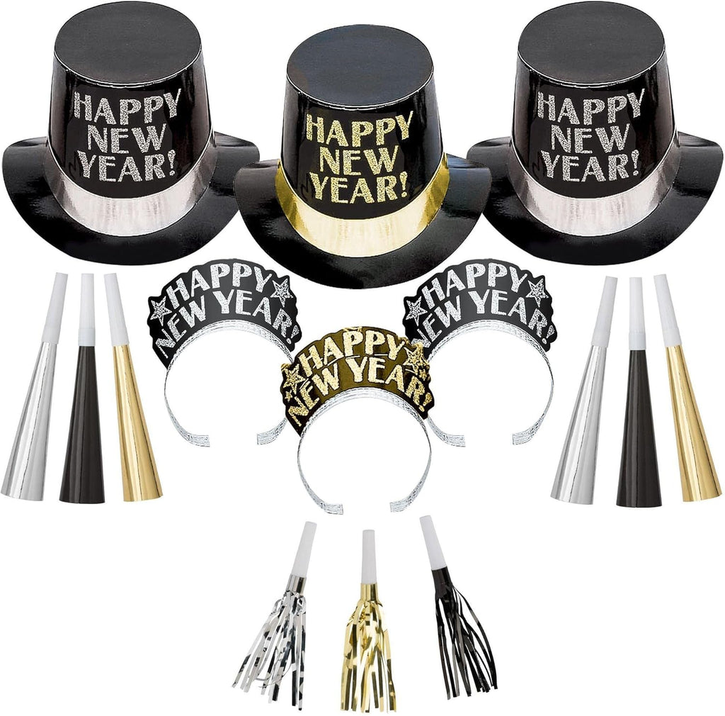Kit Happy New Year Midnight Elegance Para 10 Personas