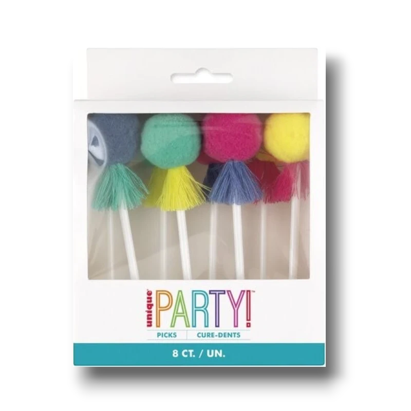 Food Picks Pom Pom And Tassel C/8