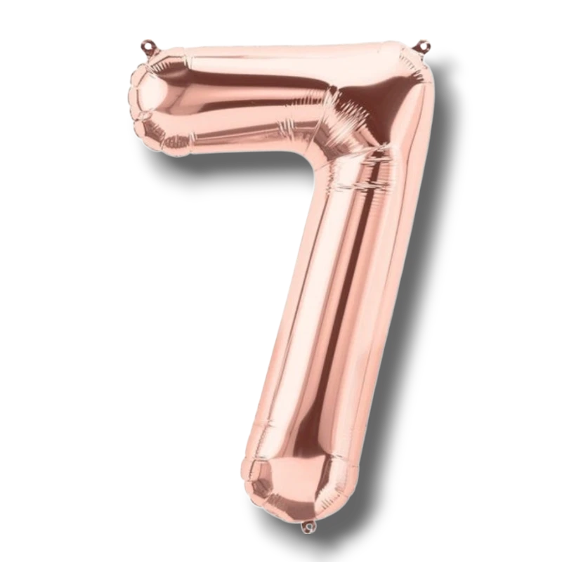 Globo 14" Numero 7 Oro Rosa C/1