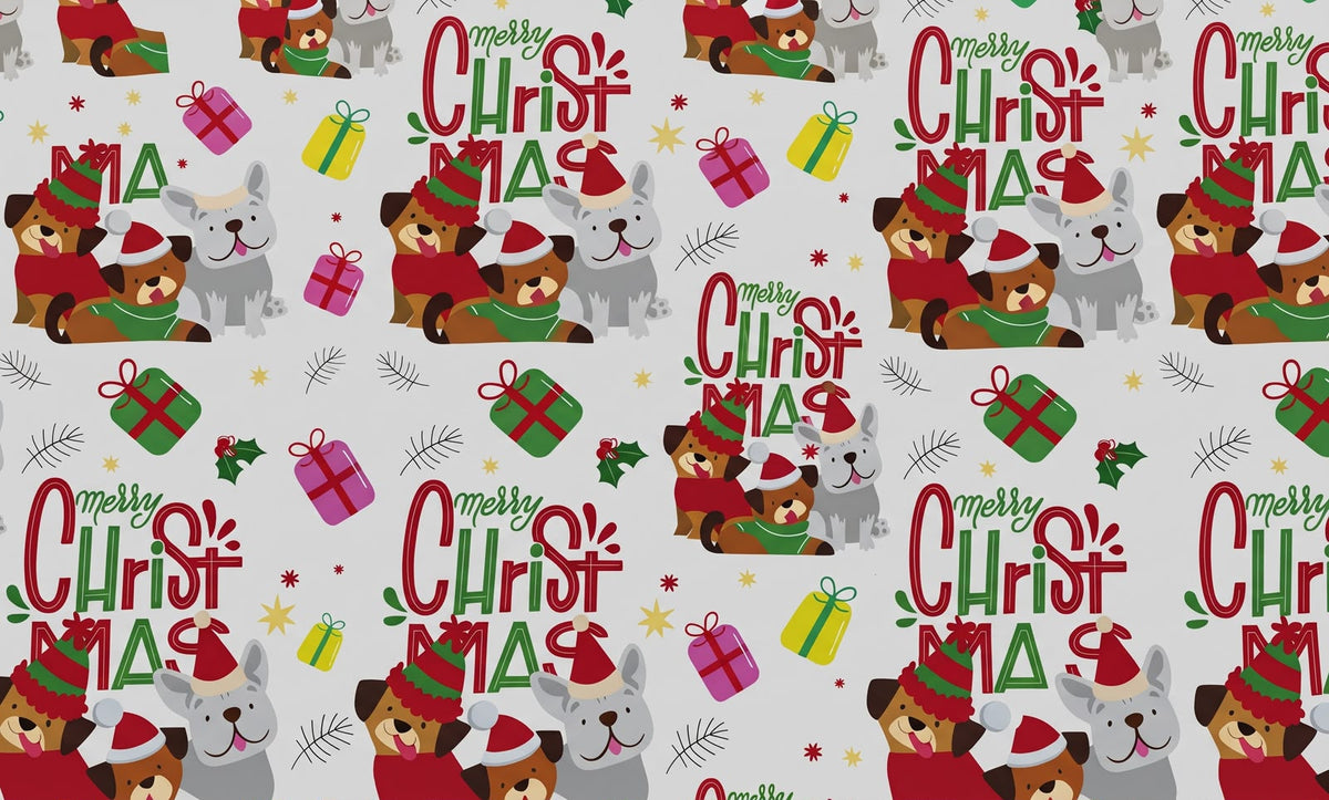 Papel Envoltura Merry Christmas Perritos  C/1