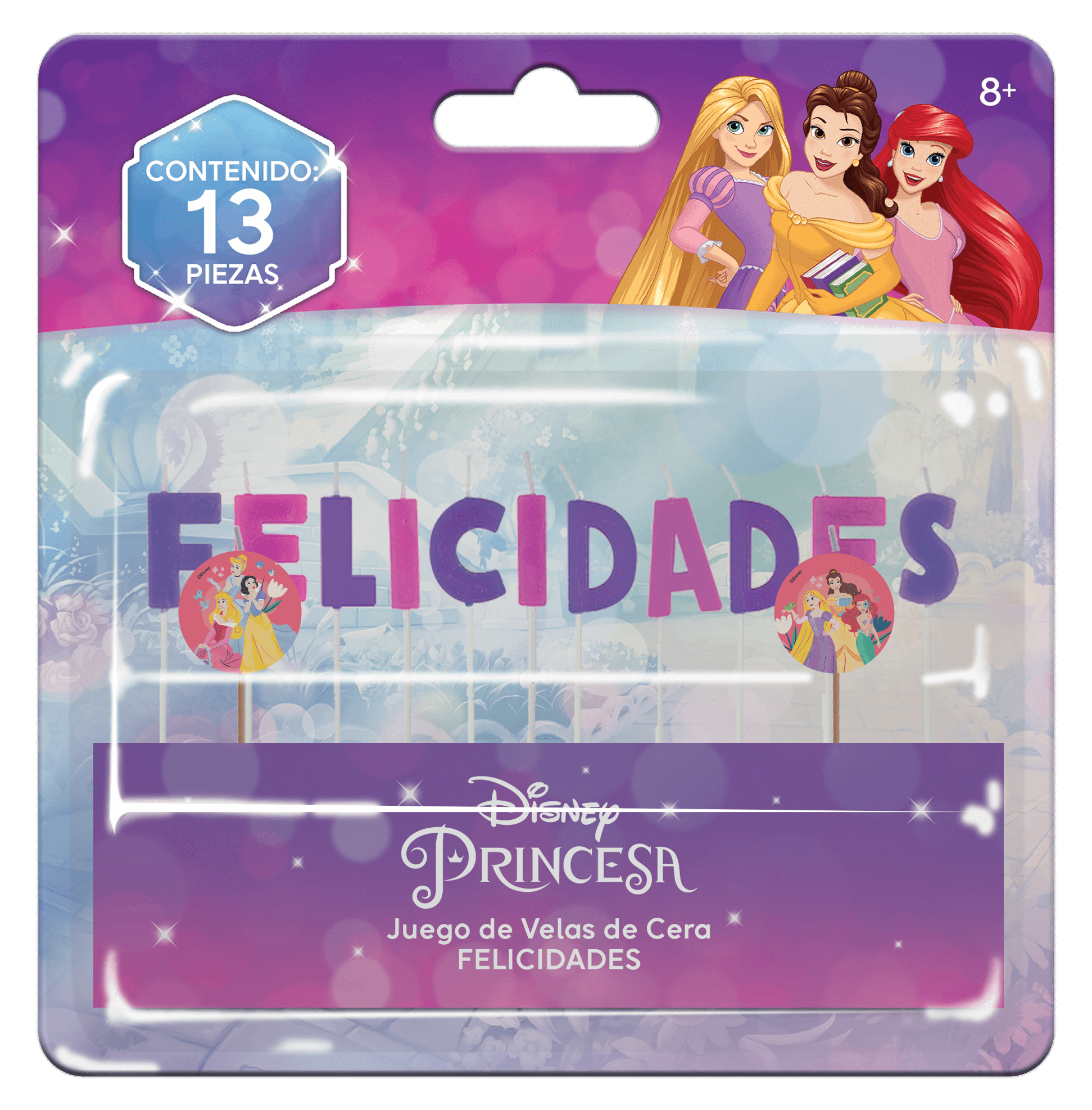 Vela Felicidades Princesas C/13