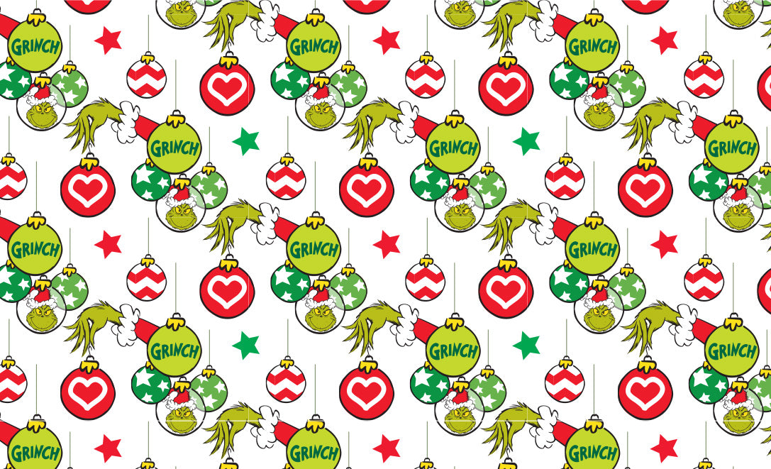 Papel Envoltura Esferas Grinch C/1