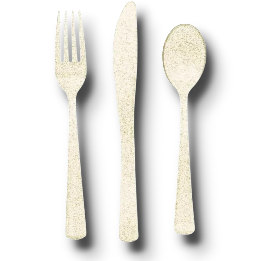 Gold Glitter Cutlery Set (18 pieces)