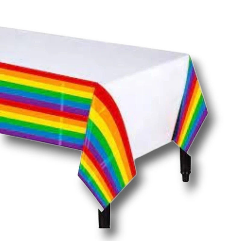 Rainbow Plastic Tablecloth C/1