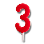 Vela Jumbo Numero Rojo 3 C/1