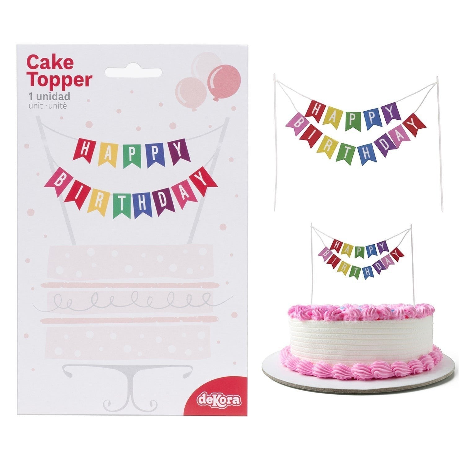 Cake Topper Flags Happy Birthday C/1