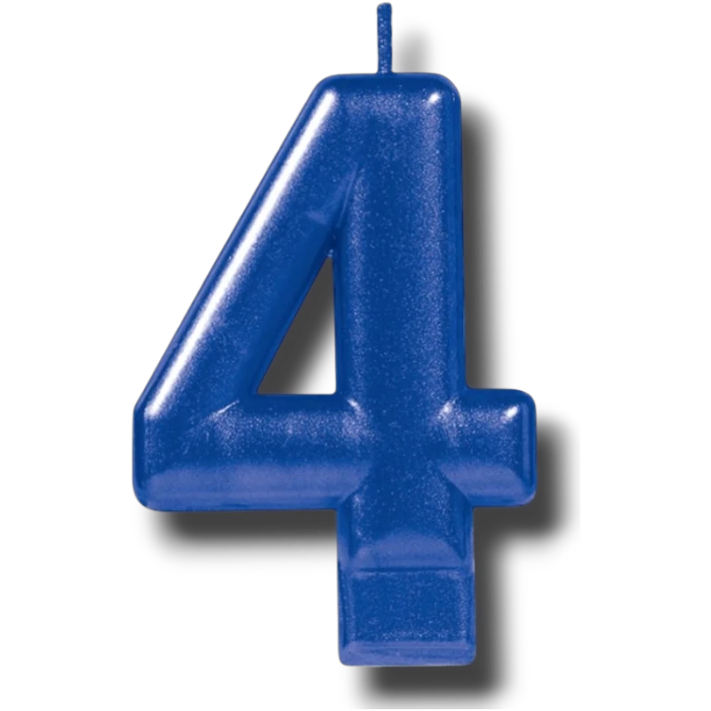 Blue Number 4 Candle C/1