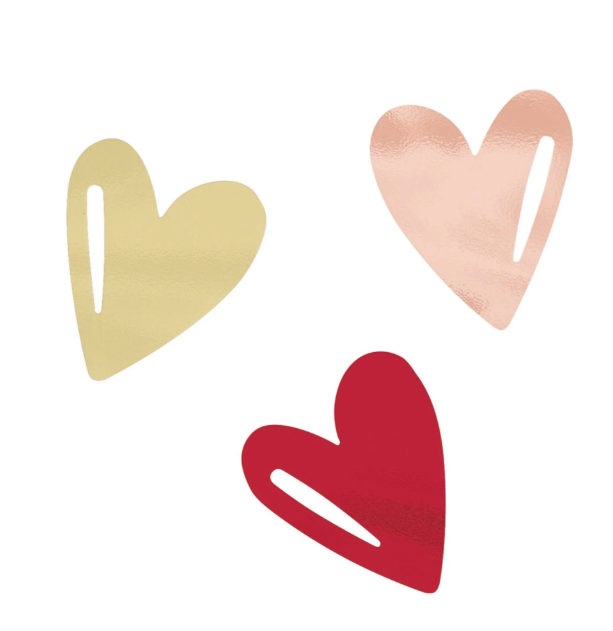 Metallic Heart Confetti 5oz