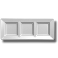 Charola Rectangular Con Division Blanco C/3