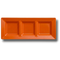 Charola Rectangular Con Division Naranja C/3